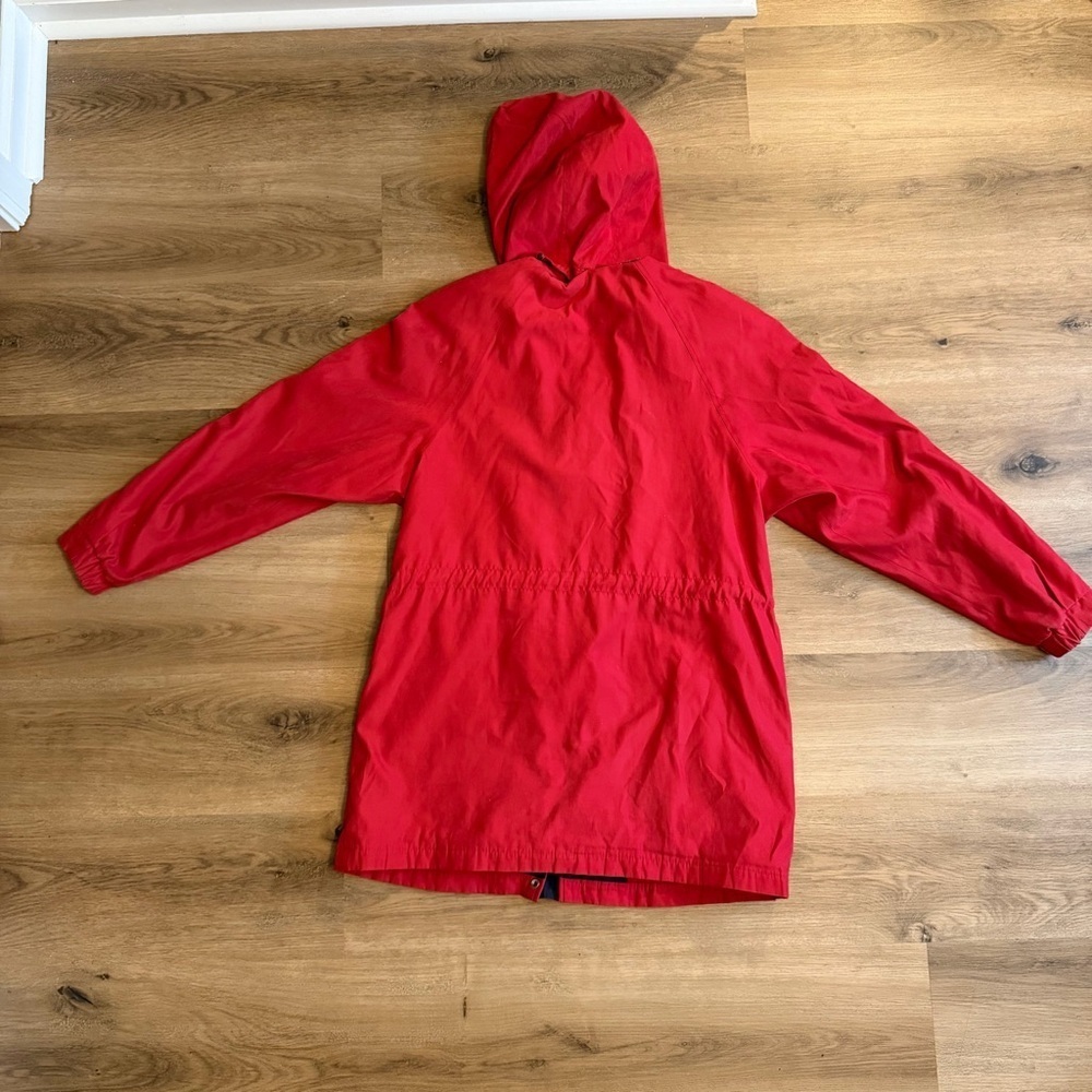 Liz Claiborne Red Hooded Utility Anorak Coat Size M - Picture 3 of 13